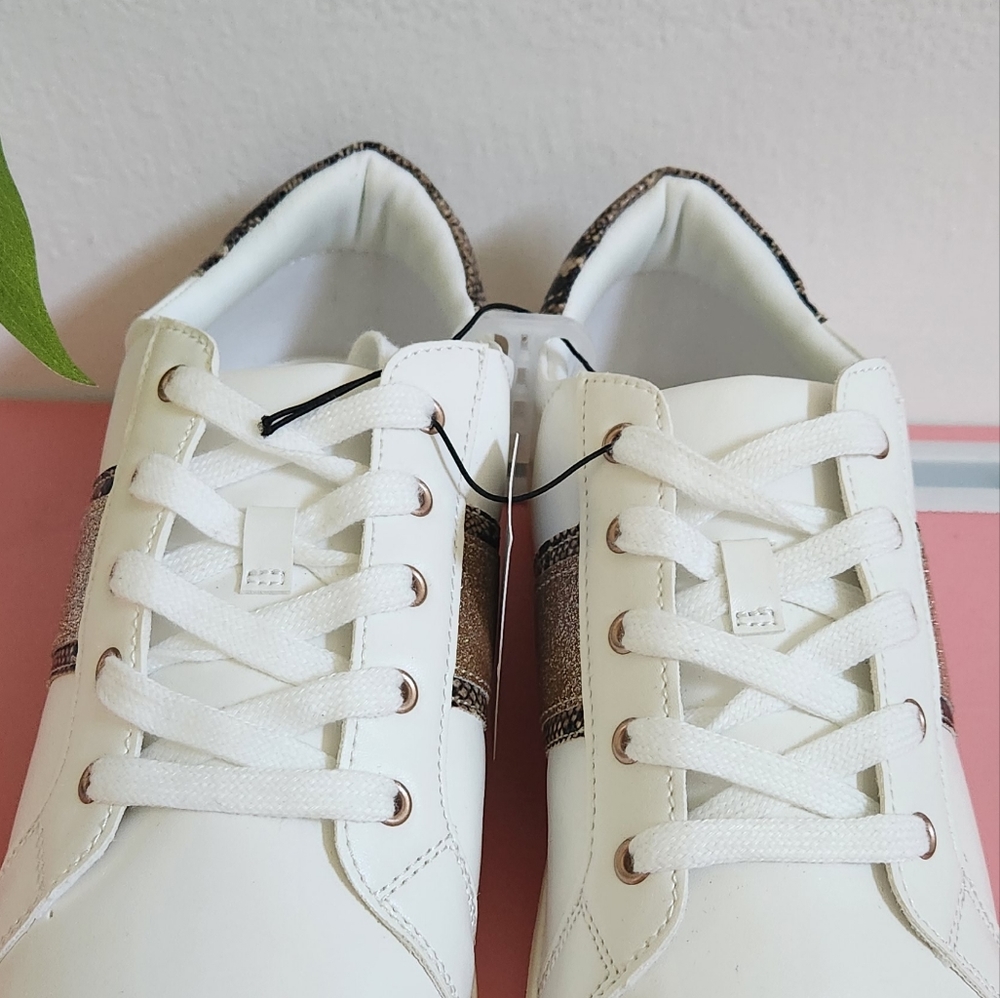 West Loop Whitr/Glittery Snakeskin Patterned Sneakers - Picture 6 of 10